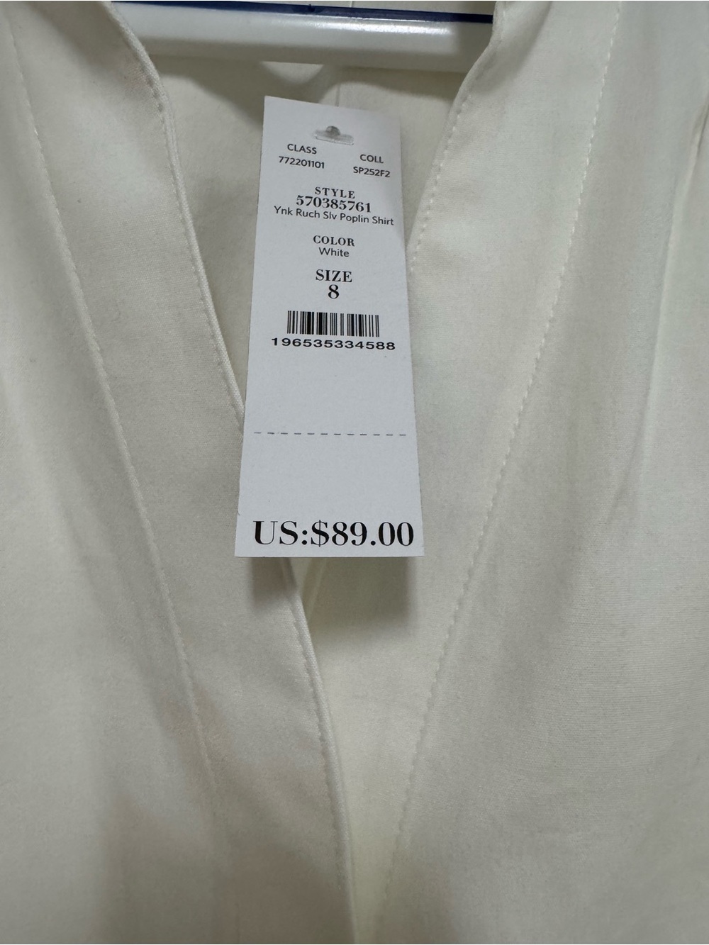 WHBM White Puff Sleeve Poplin Blouse size 8. NWT - Picture 2 of 4